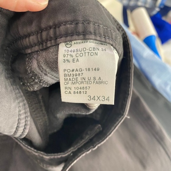 AG Adriano Goldschmied Men's The Protégé Straight-Leg Gray Jeans Size 34x34 - Picture 2 of 7